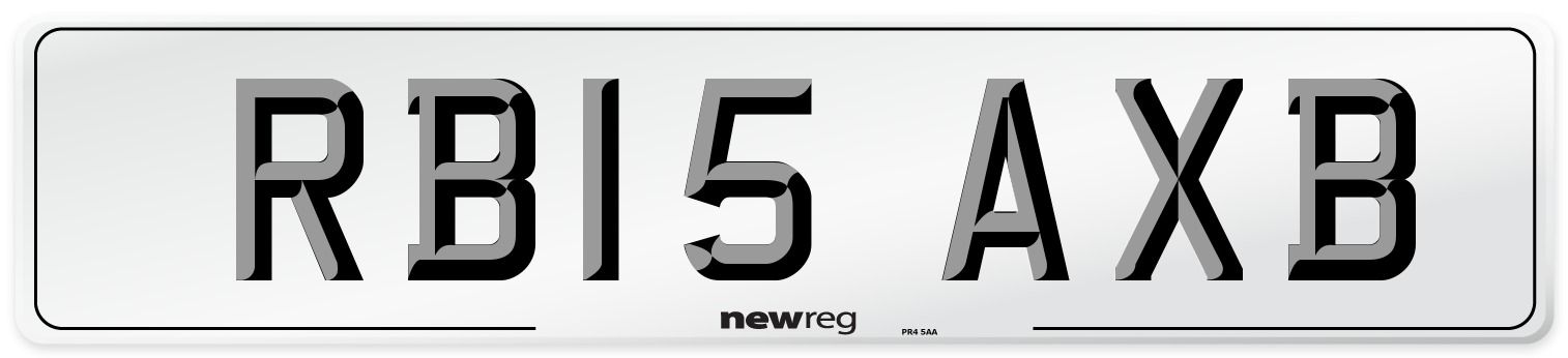 RB15 AXB Number Plate from New Reg